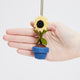 Handmade felt sunflower pot ornament – sustainable wool decor for spring displays or holiday trees