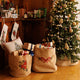 Medium Poinsettia Crocheted Raffia Basket