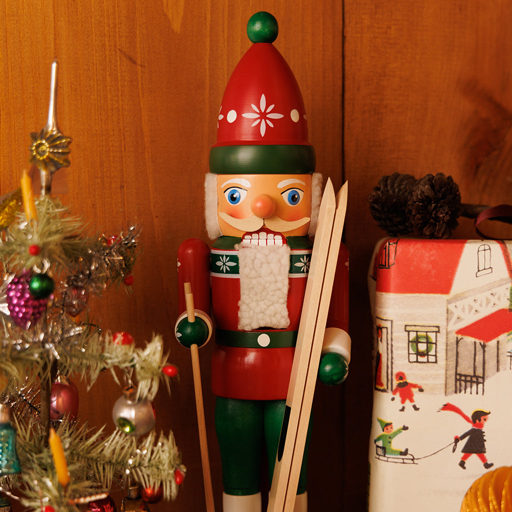 Large German Wooden 14.5" Nutcracker - Skier