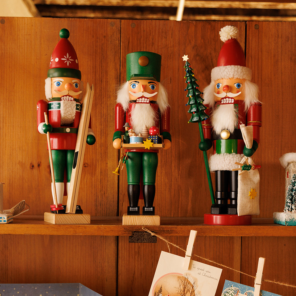 Large German Wooden 14.5" Nutcracker - Skier