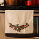 Natural Candle Garland Linen Tea Towel