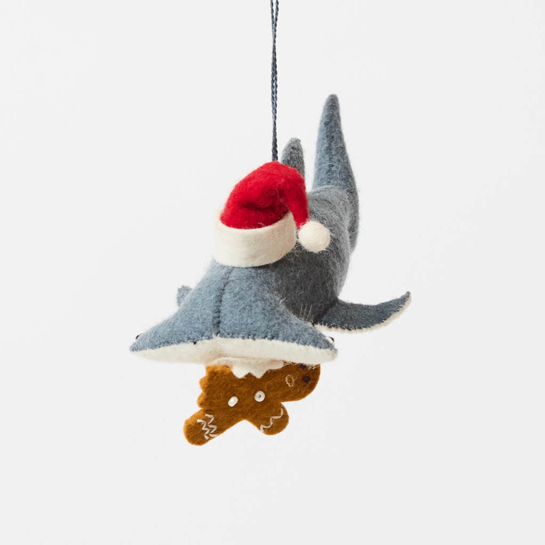 Santa Hammerhead with Gingerbread Ornament