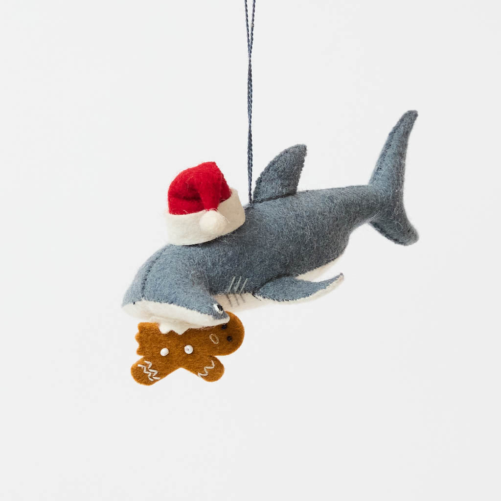 Santa Hammerhead with Gingerbread Ornament