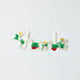 Thanks sign in felt, part of Thanks Gift Box Set featuring a felt strawberry ornament, white daisy flower bouquet in a glass vase, and a thank-you bouquet greeting card. Handmade from wool felt. Eco-friendly, fair trade, and ready to gift.