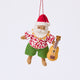 Handmade felt Tropical Santa Ornament from Craftspring, featuring Santa in a Hawaiian Aloha shirt holding a ukulele — festive heirloom-quality Christmas decor, ethically crafted by artisans using sustainable wool.