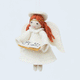 Handmade felt Vintage-Style Angel Singing Noel Ornament from Craftspring rotating to show front, side, and back views—angel with detailed beading and embroidery, heirloom-quality Christmas decor, ethically crafted by artisans using sustainable wool.