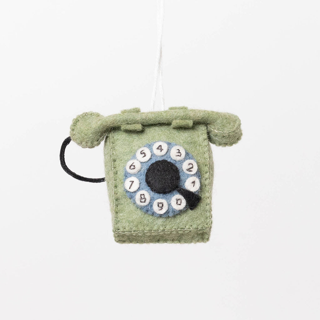 Vintage-Style Rotary Phone Ornament