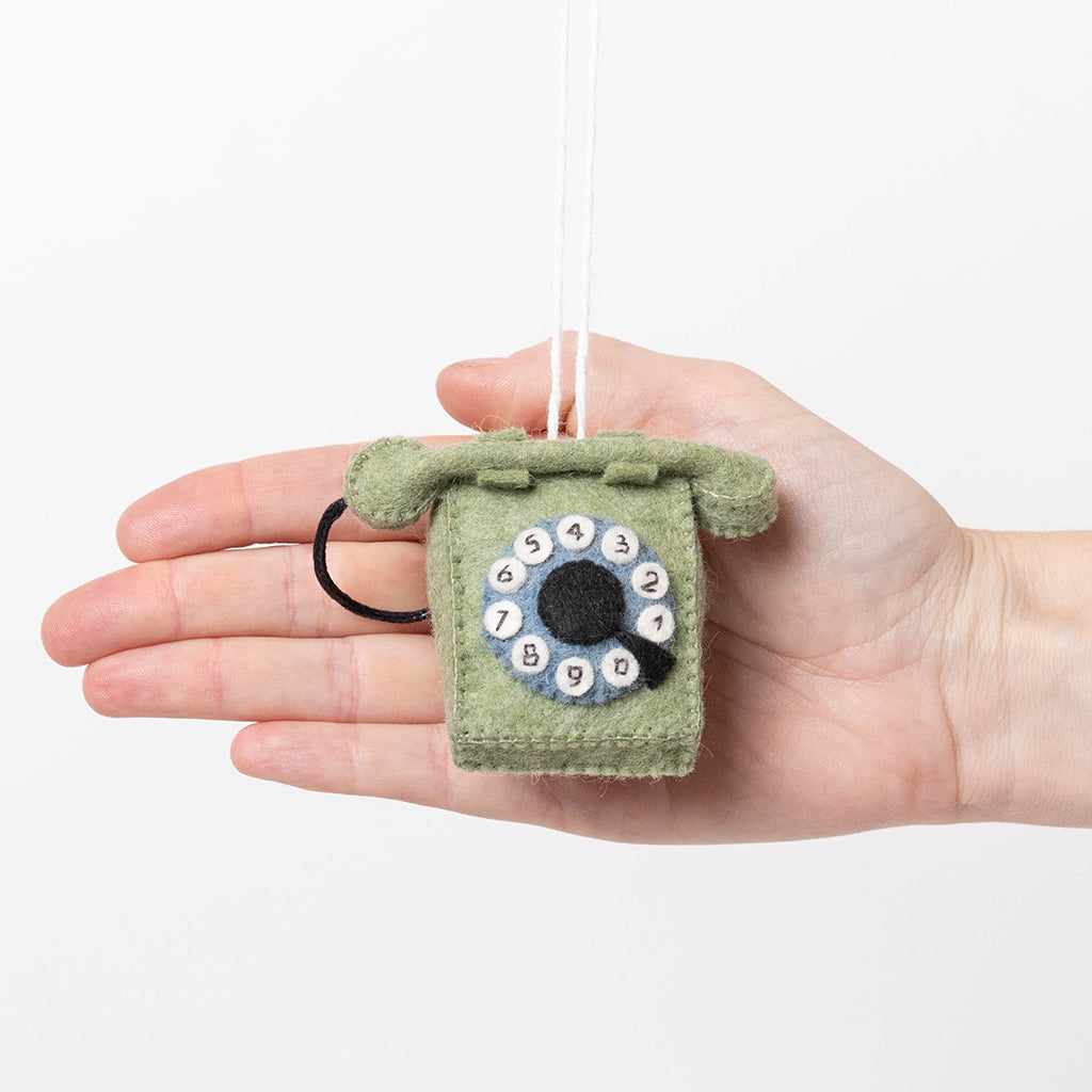 Vintage-Style Rotary Phone Ornament