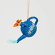 Felt watering can ornament with butterfly and beading—handmade gift for gardeners and plant lovers. GIF