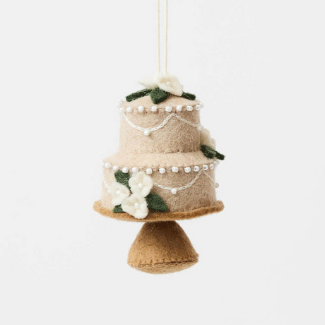 handmade wedding cake ornament—perfect for bridal showers, weddings, anniversaries, and romantic holiday décor.