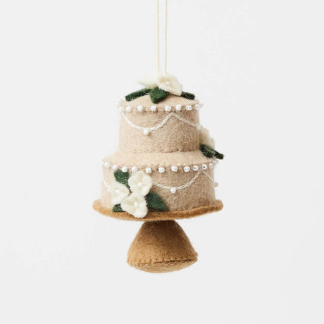 handmade wedding cake ornament—perfect for bridal showers, weddings, anniversaries, and romantic holiday décor.