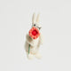 White Bunny with Flower Ornament