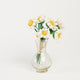 Sustainable white daisy felt flower arrangement in petite handblown vase