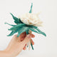 White Poinsettia Flower Bouquet with Vase
