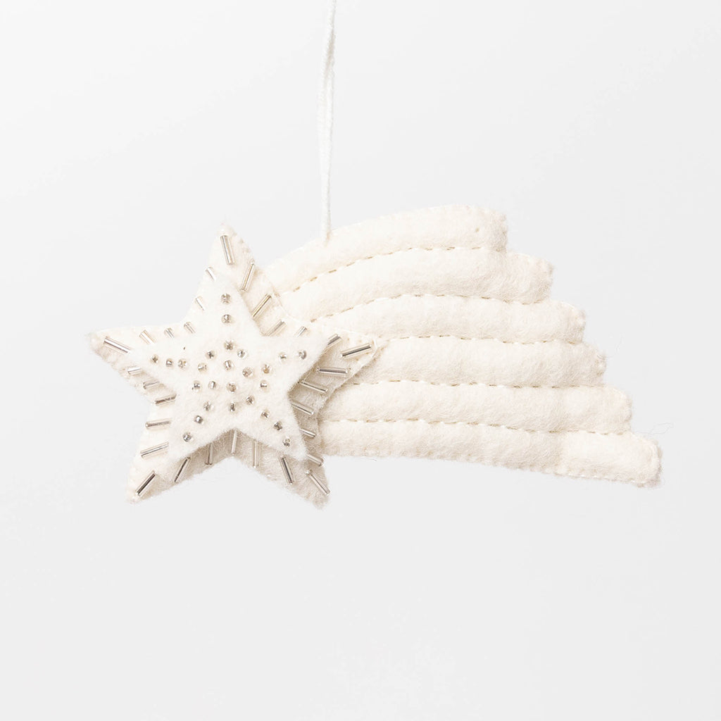 White Shooting Star Ornament