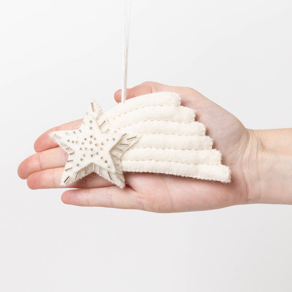 White Shooting Star Ornament