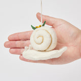 White Slow Living Snail Ornament