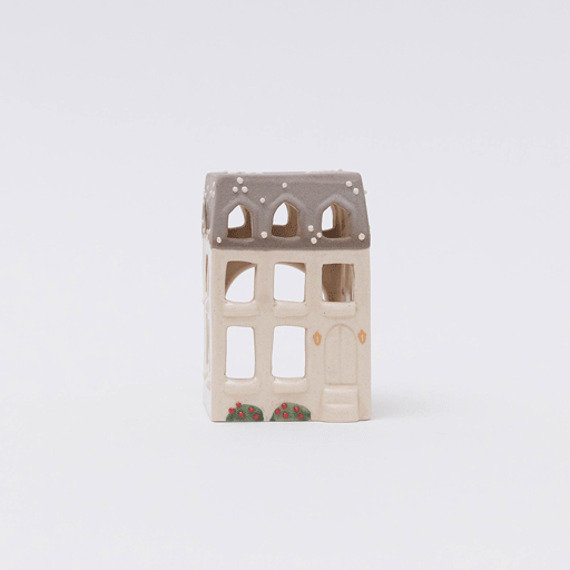 Winter Townhouse Ceramic Tealight Holder