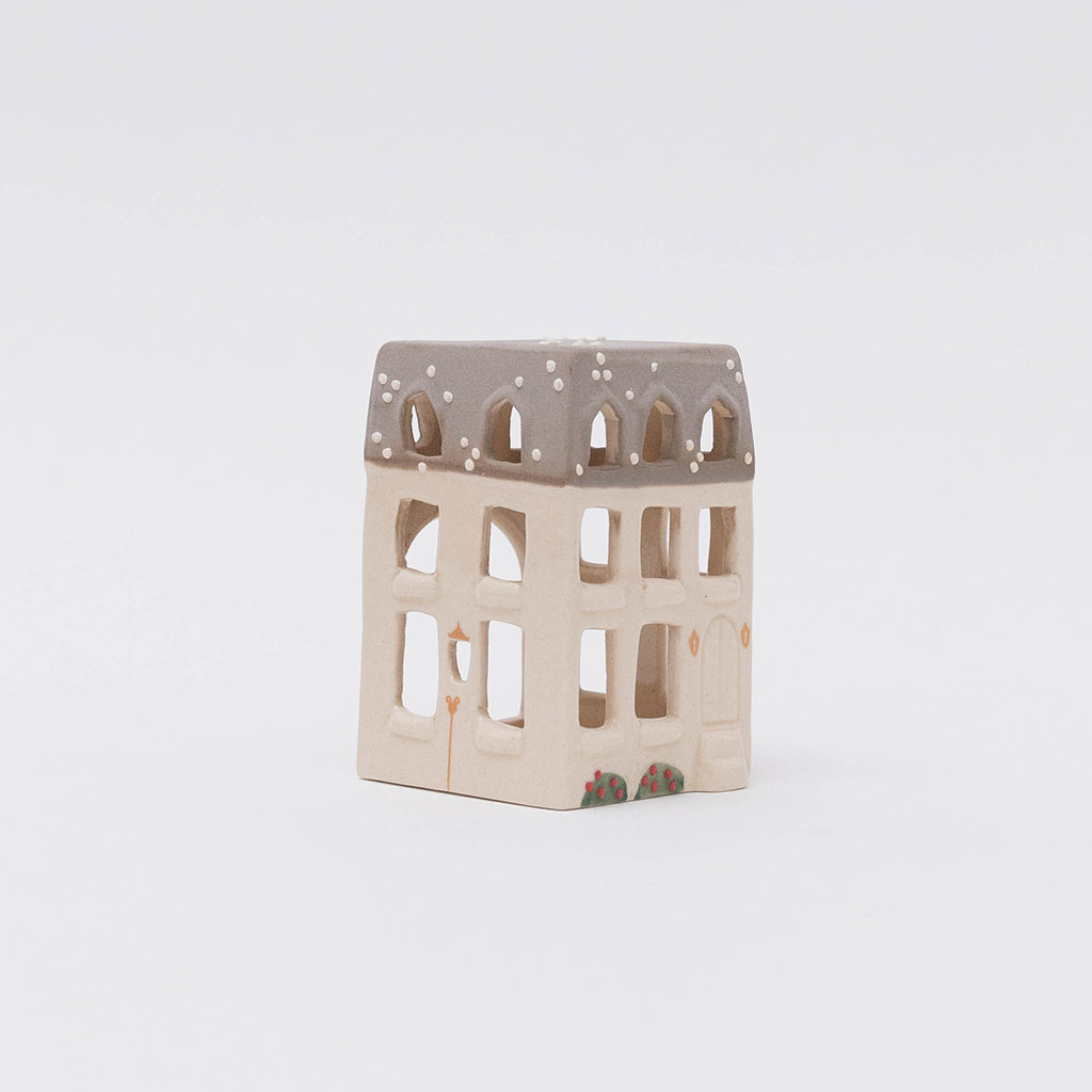 Winter Townhouse Ceramic Tealight Holder