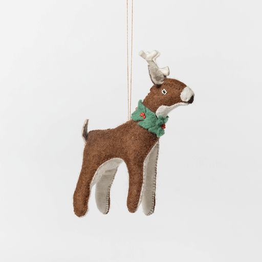 Winter Wreath Buck Ornament