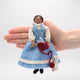 Woman Knitting with Cat Ornament - Brown