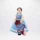 Woman Knitting with Cat Ornament - Light