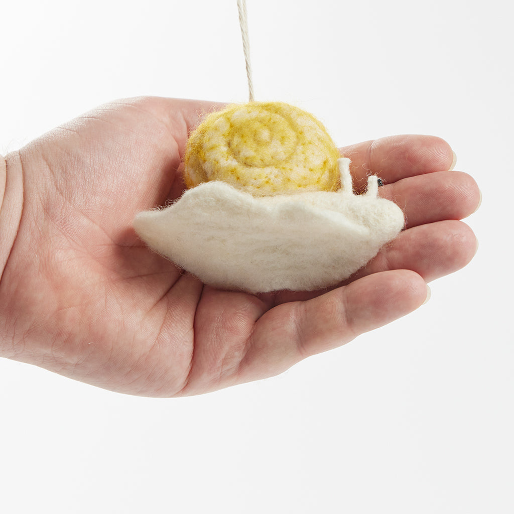 Yellow Slow Living Snail Ornament