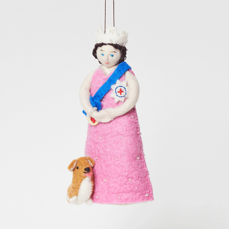 Young Queen with Corgi Ornament