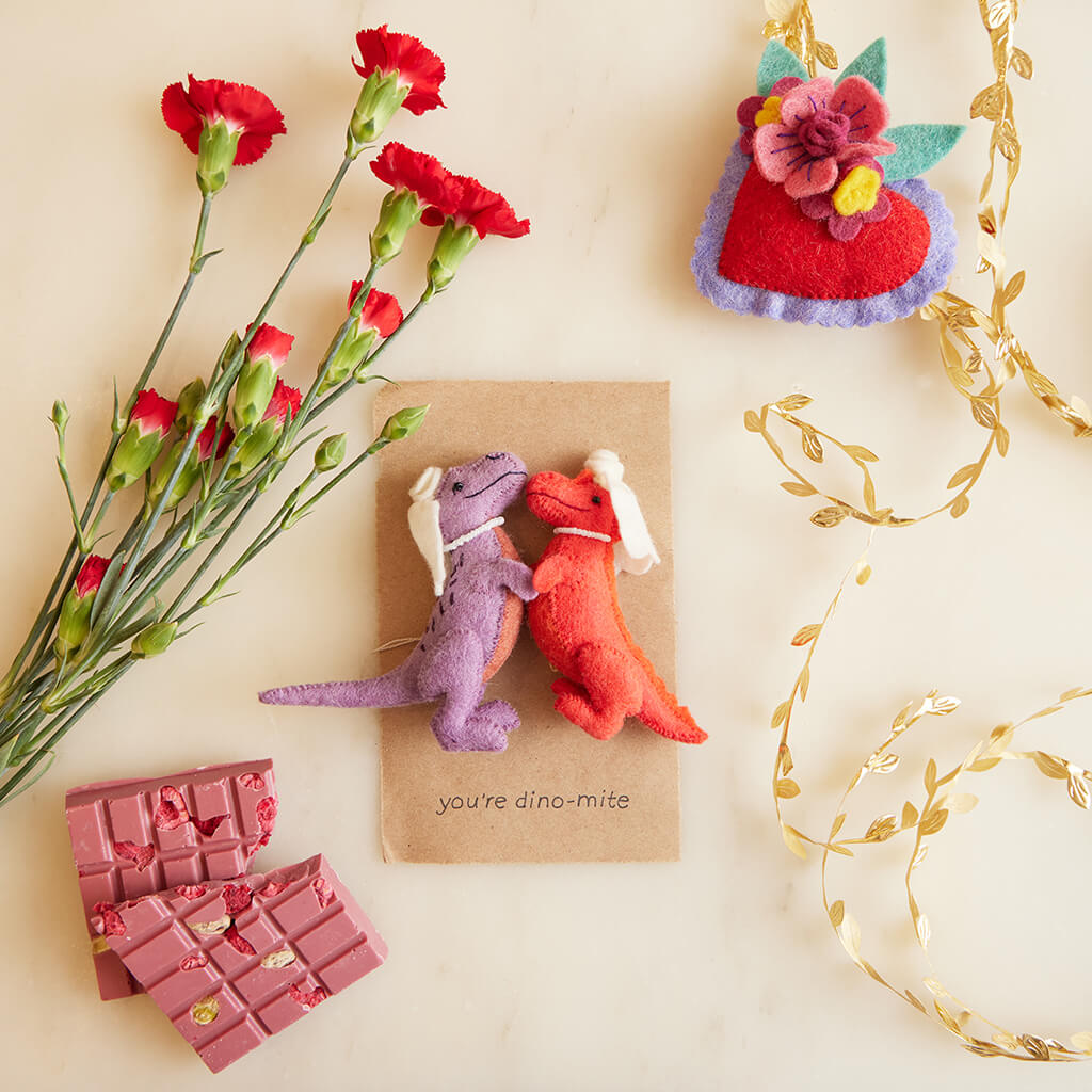 Happy Coral T-Rex Bride Ornament