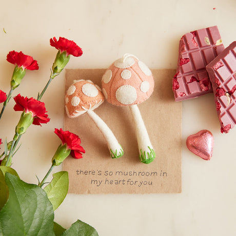 Small Pink Lady Mushroom Ornament