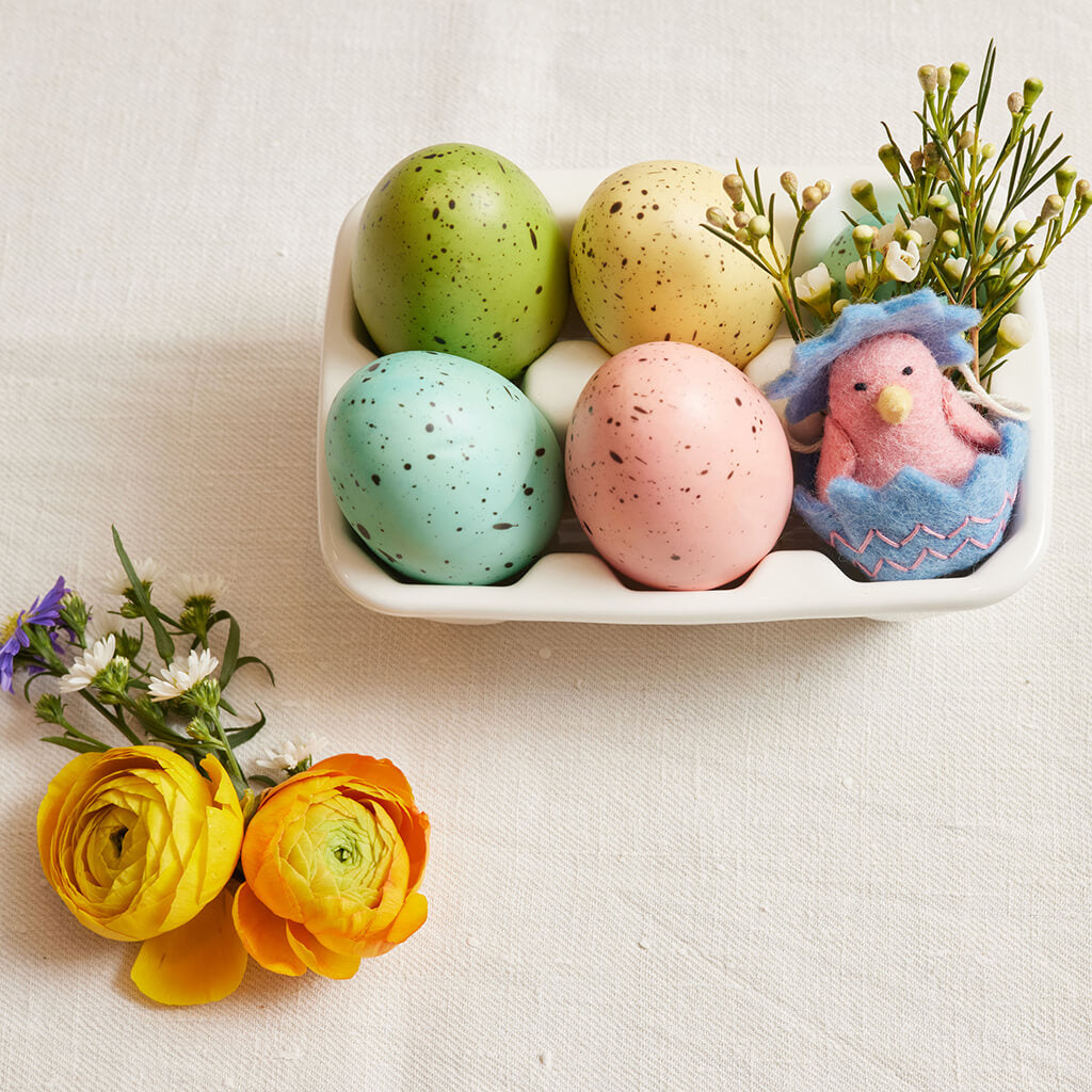 Pink Hatchling in Blue Shell Ornament