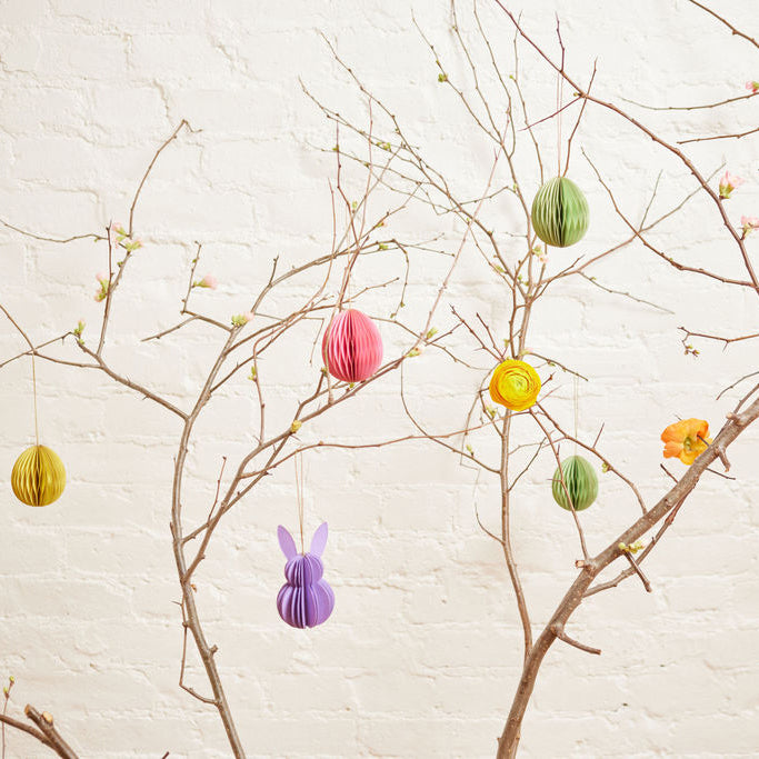 Easter Egg Honeycomb Paper Ornaments - Set of 3