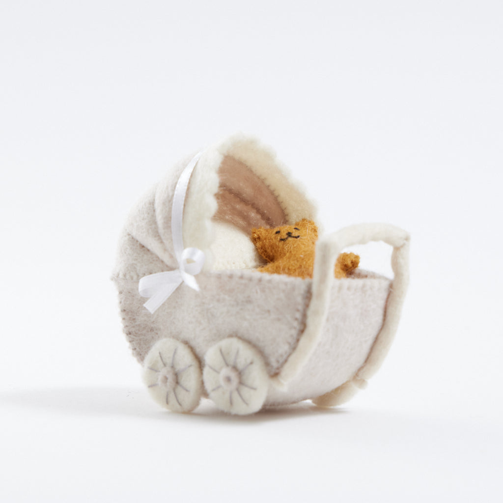 Teddy Baby Carriage Ornament