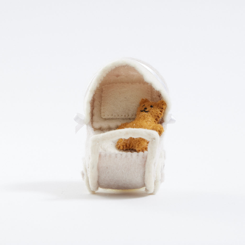 Teddy Baby Carriage Ornament