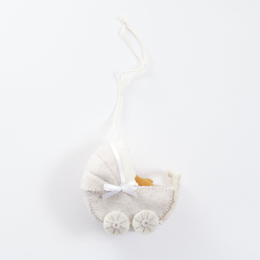 Teddy Baby Carriage Ornament