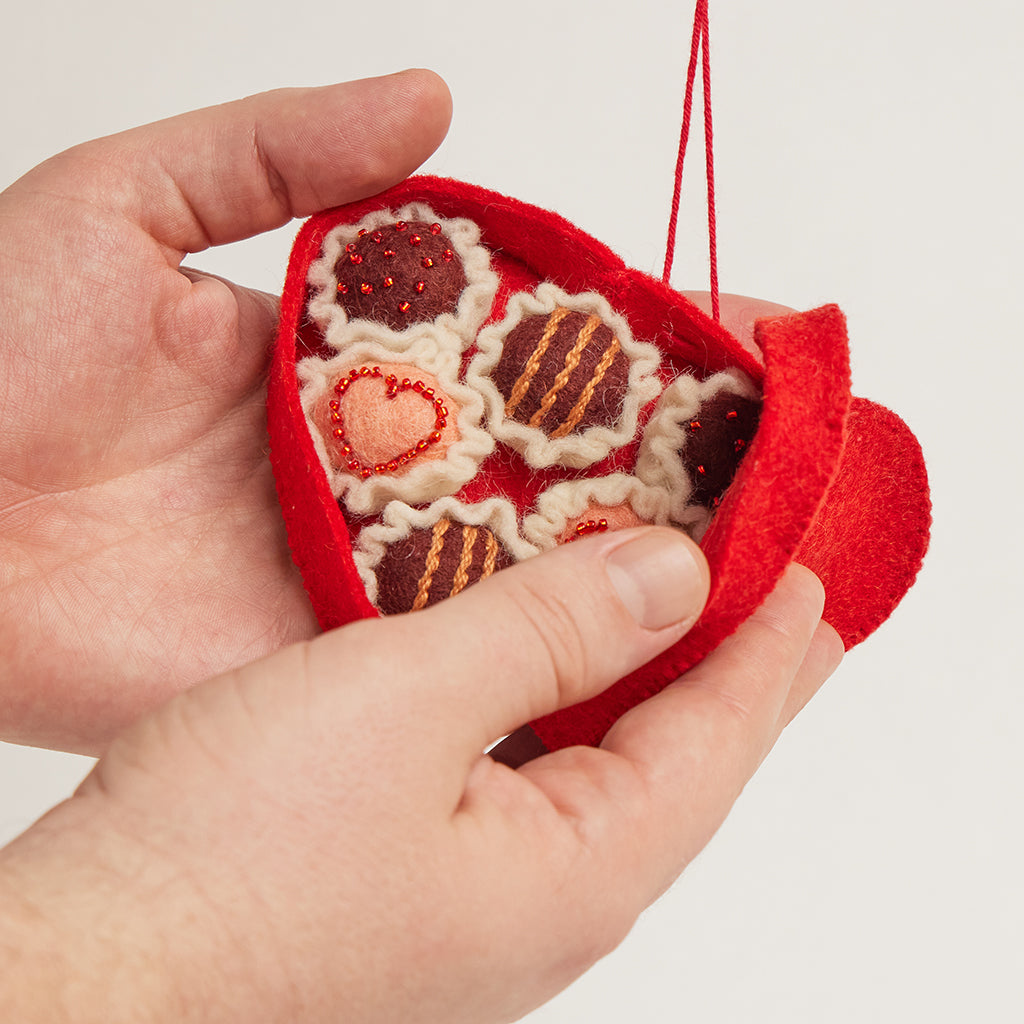 Be Mine Chocolate Truffles Heart Box Ornament