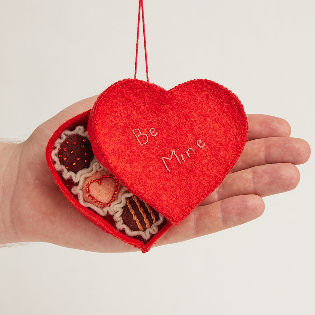 Be Mine Chocolate Truffles Heart Box Ornament