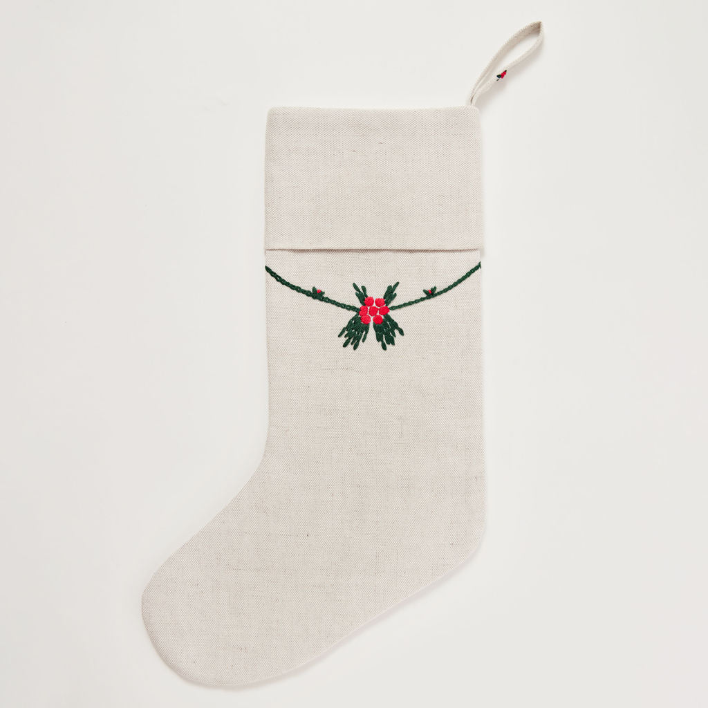 Berry Linen Stocking