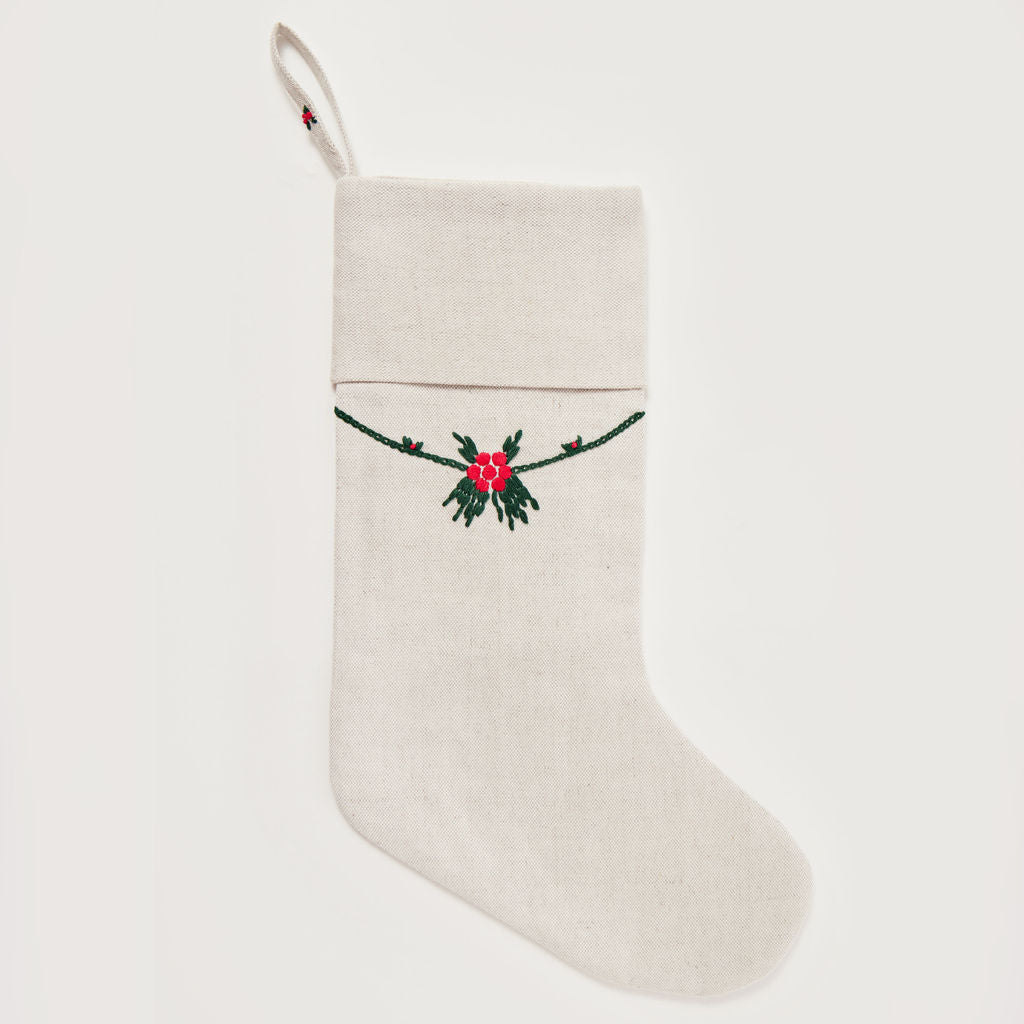 Berry Linen Stocking