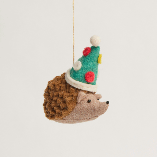 Birthday Party Hedgehog Ornament