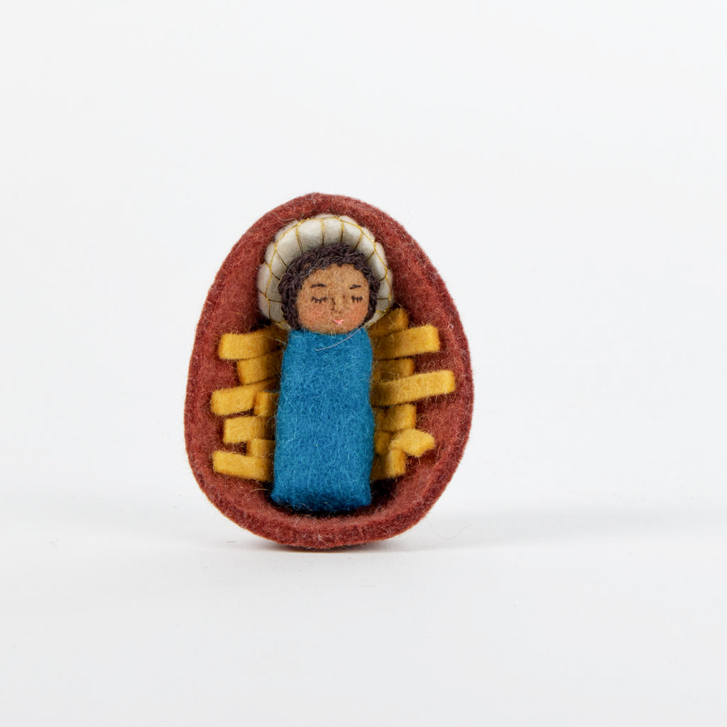 Away in a Manger Baby Jesus Ornament - Brown