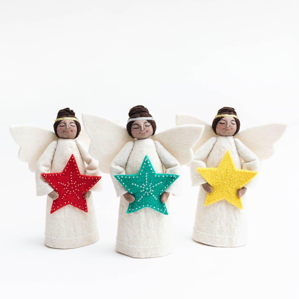 Jade Star Angel Tree Topper - Brown