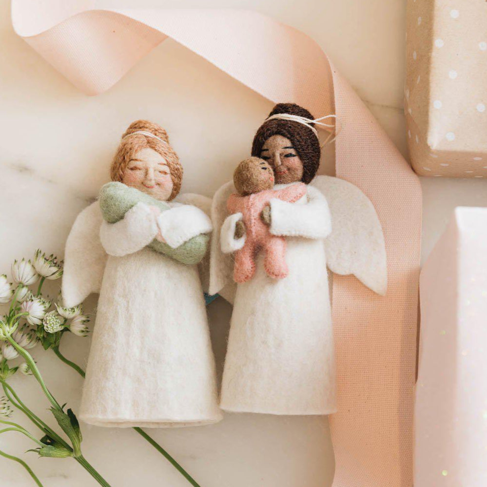 Pink Mother's Presence Angel - Brown