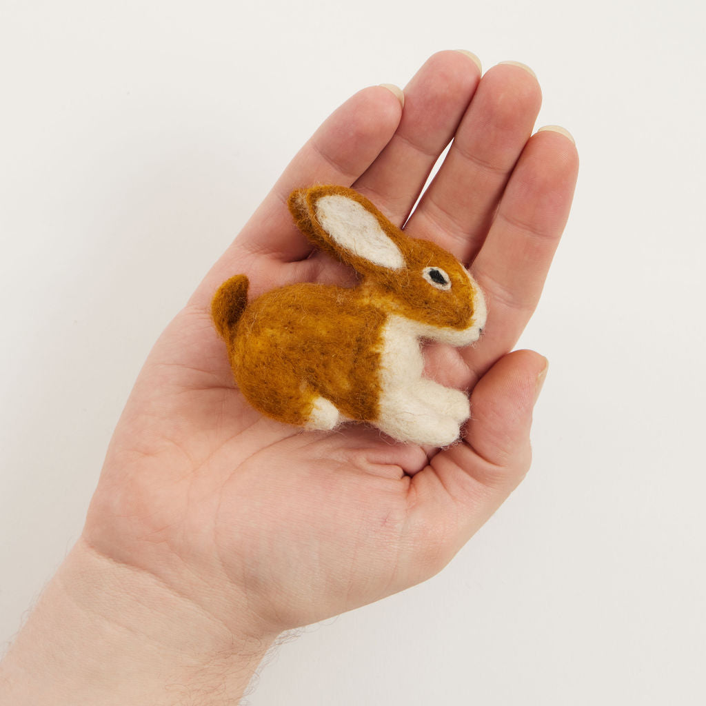 Hand Needle Felted Copper Brown Bunny Ornament – Craftspring