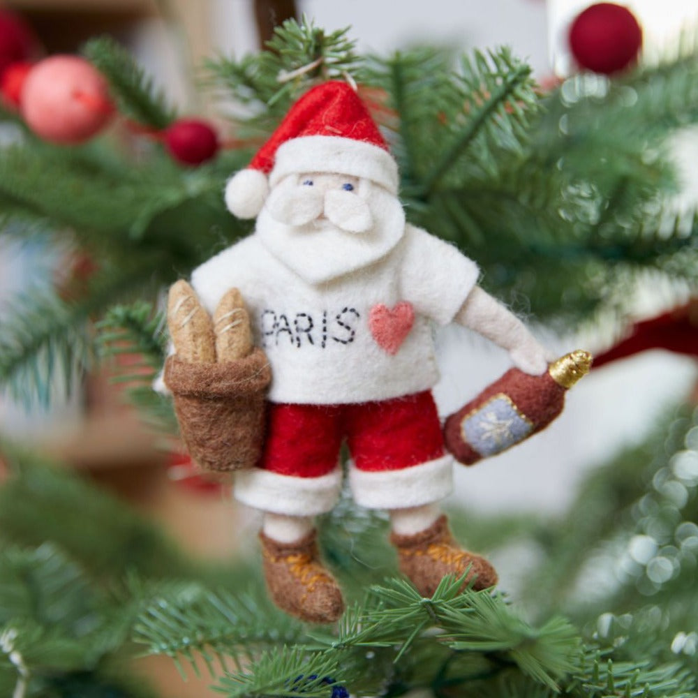 Paris Je T'aime Santa Ornament