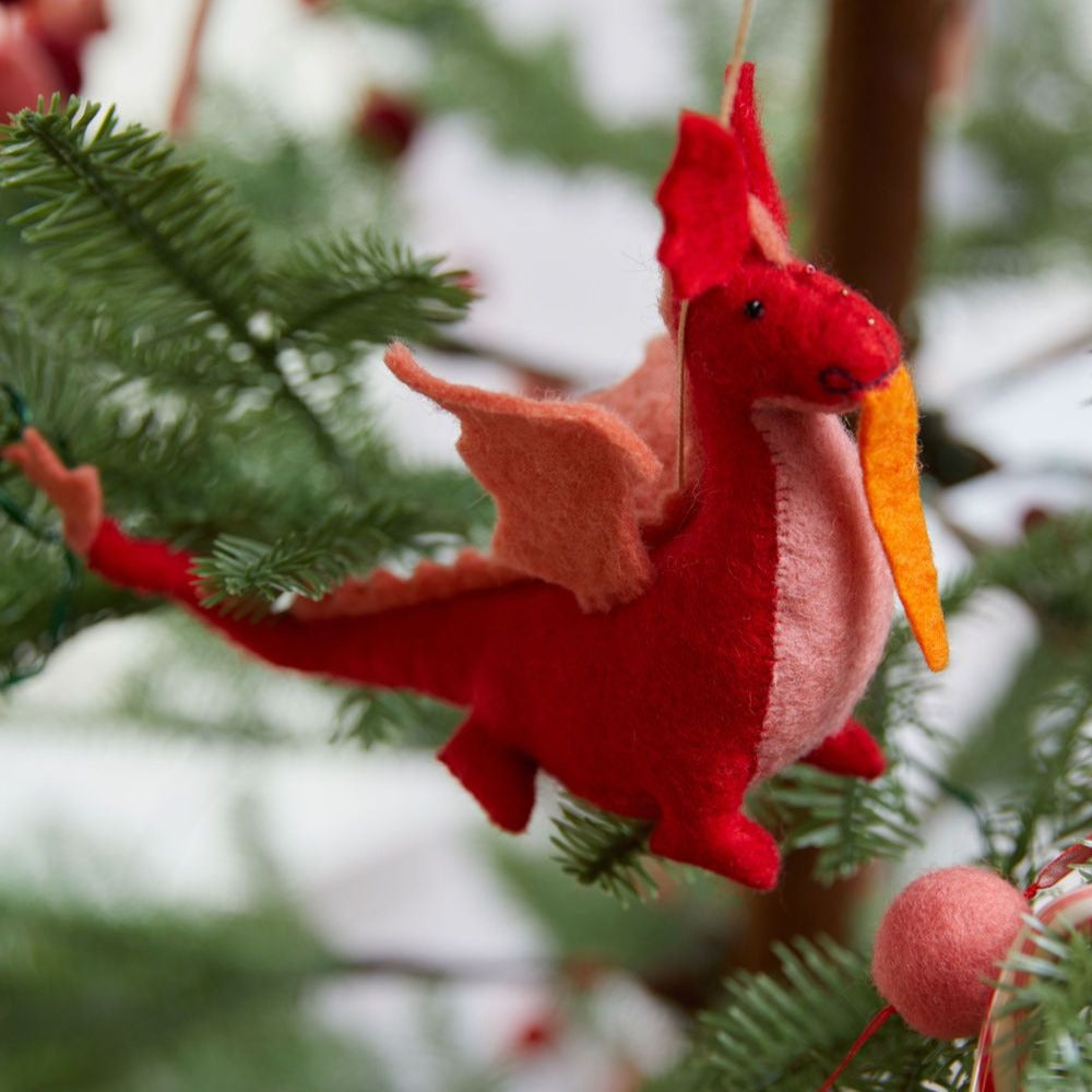 Magenta Fire Dragon Ornament - Thumbnail 4