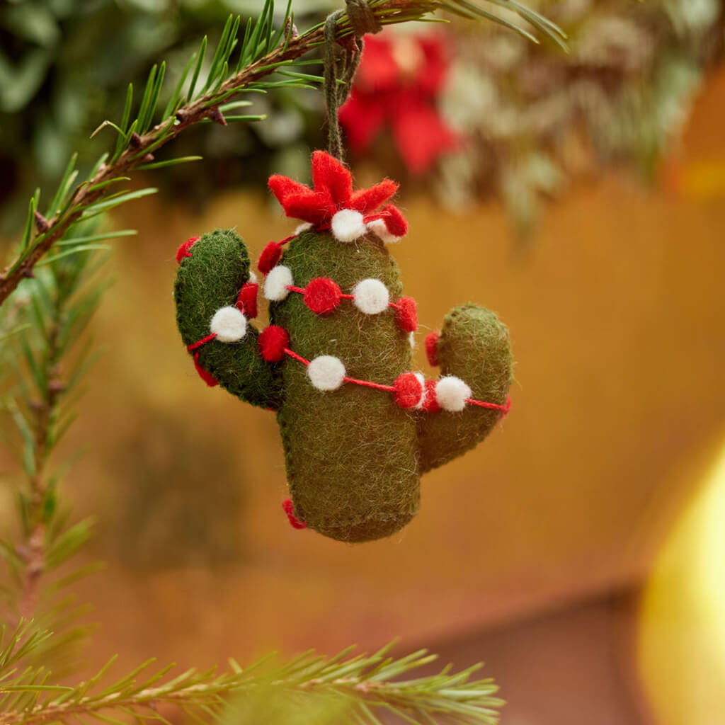 Hand Felted Green Christmas Cactus Ornament – Craftspring hand-felted-green-christmas-cactus-ornament-craftspring