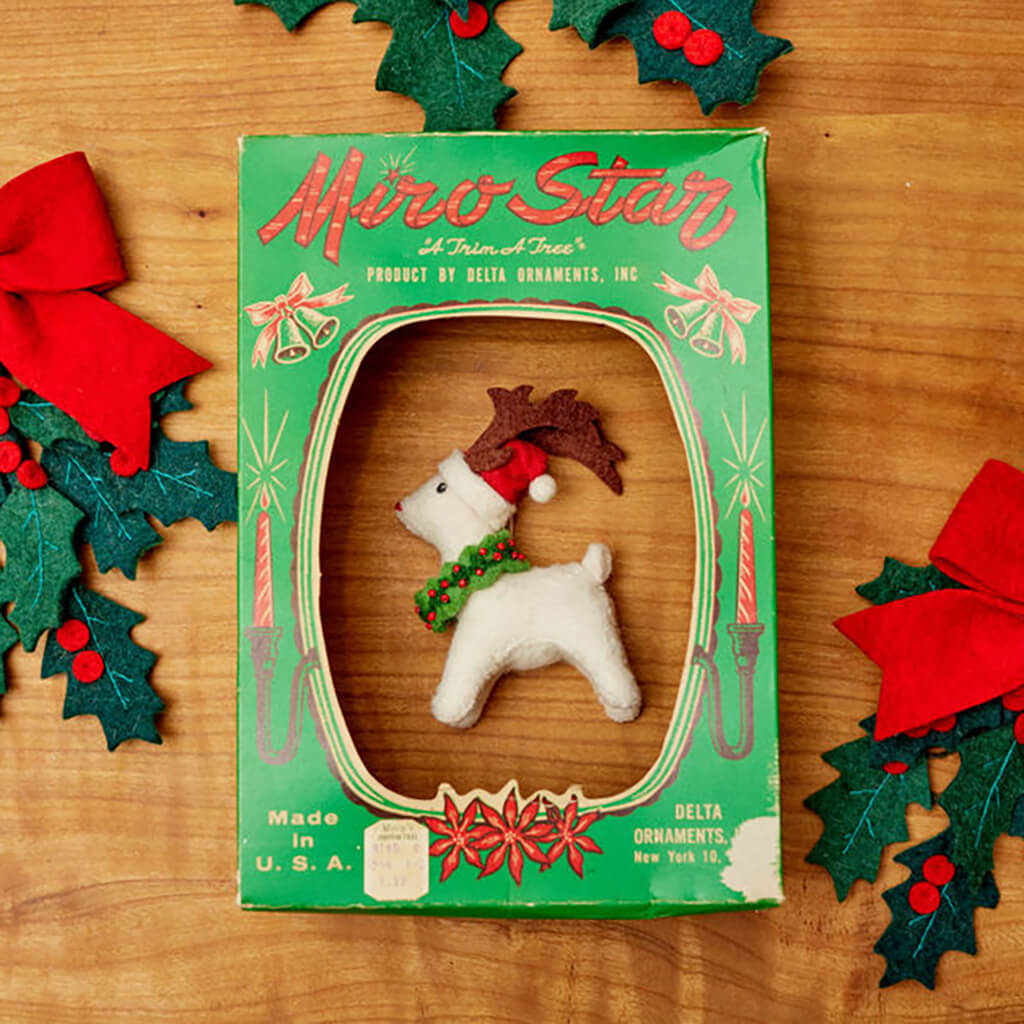 Santa Eggnog Reindeer Ornament