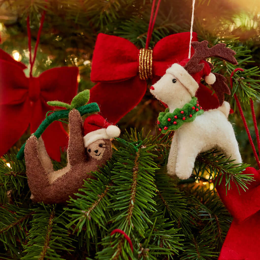 Santa Eggnog Reindeer Ornament