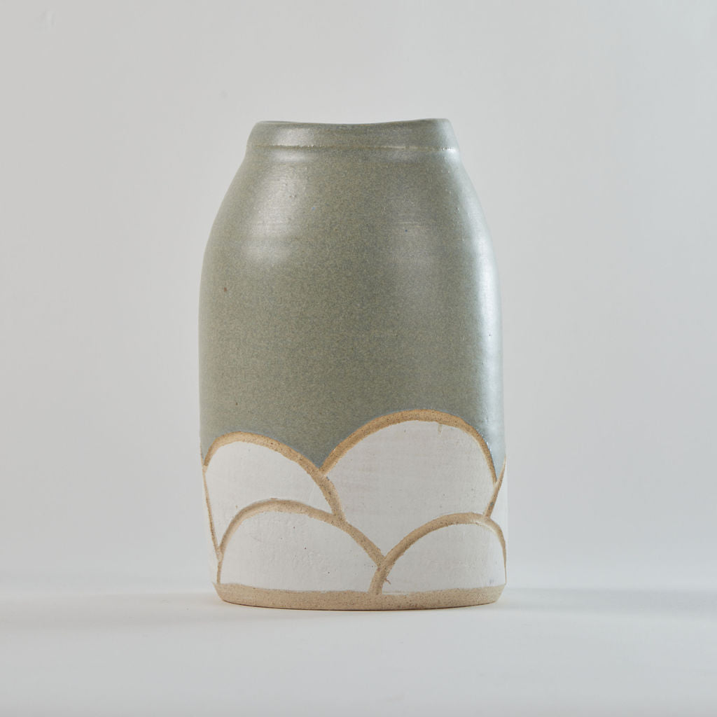 Gentle Clouds Ceramic Vase in Slate